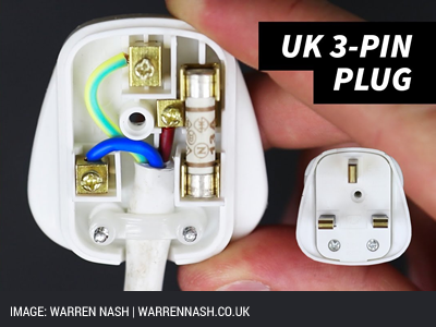 UK 3-pin plug | Image: Warren Nash UK 3-pin plug | Image: Warren Nash